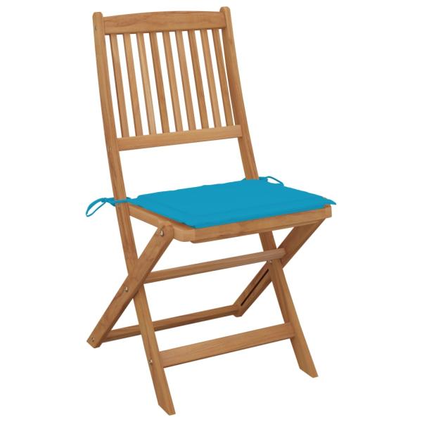 Klappbare Gartenstühle 2 Stk. mit Kissen Massivholz Akazie