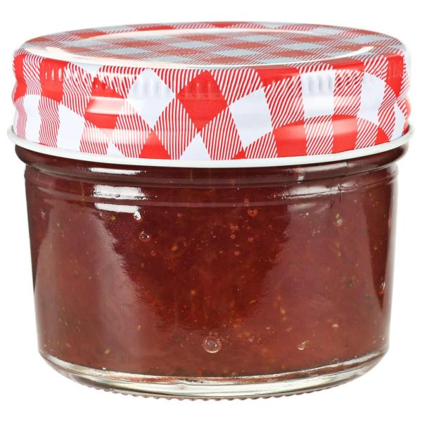 Marmeladengläser mit Weißen/Roten Deckeln 96 Stk. 110 ml