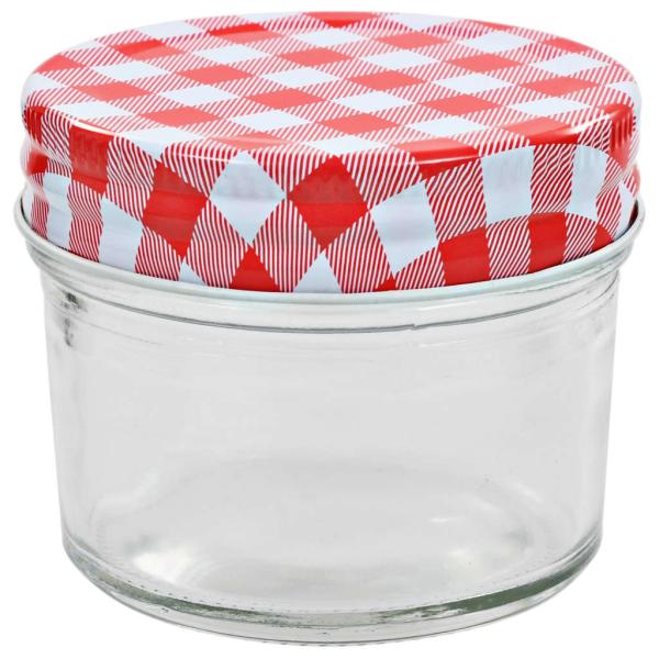 Marmeladengläser mit Weißen/Roten Deckeln 96 Stk. 110 ml