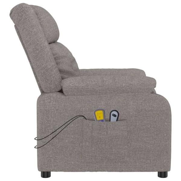 Massagesessel Elektrisch Taupe Stoff