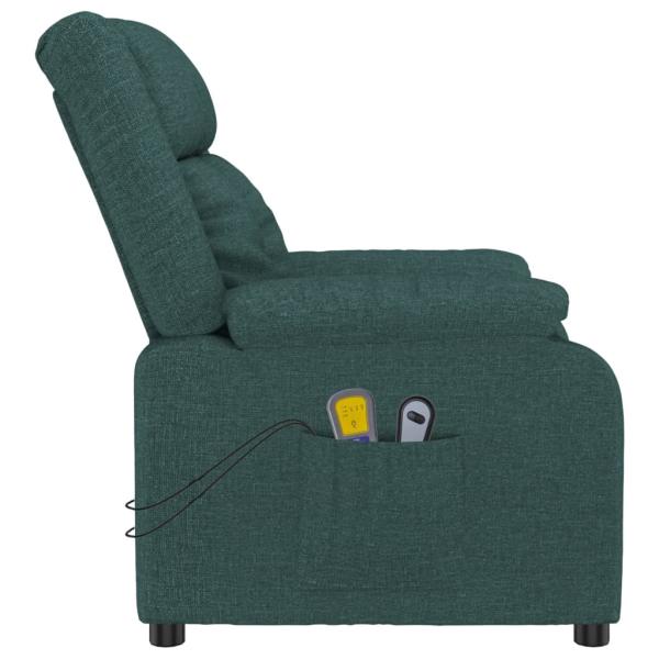 Elektrischer Massagesessel Dunkelgrün Stoff