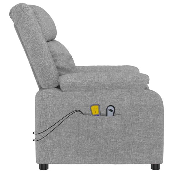 Massagesessel Elektrisch Hellgrau Stoff