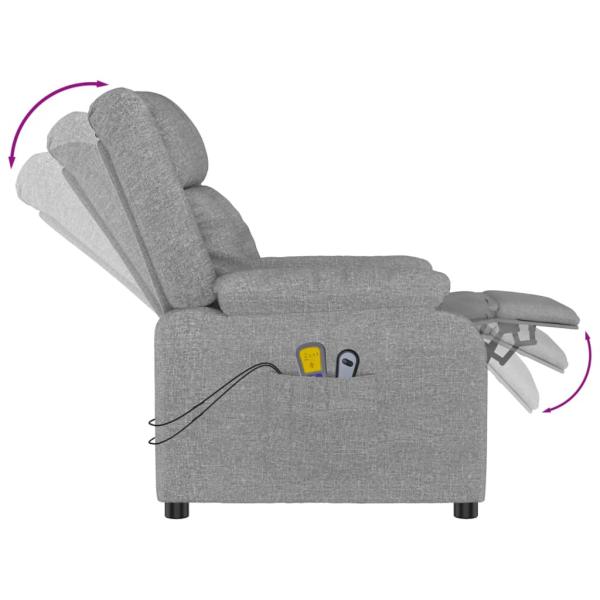 Massagesessel Elektrisch Hellgrau Stoff