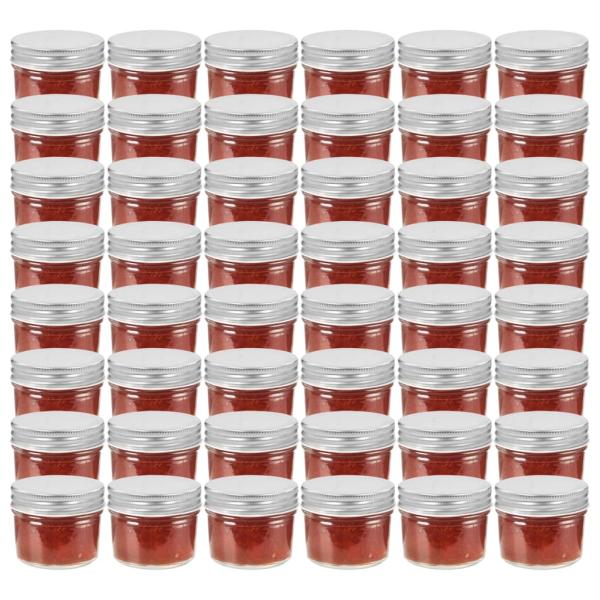 ARDEBO.de - Marmeladengläser mit Silbernen Deckeln 48 Stk. 110 ml