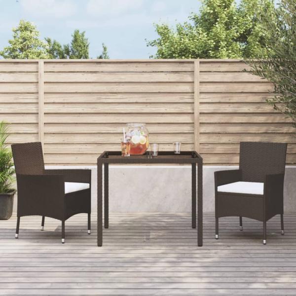 ARDEBO.de - Gartenstühle mit Kissen 2 Stk. Braun Poly Rattan (nur UK/IE/FI/NO)