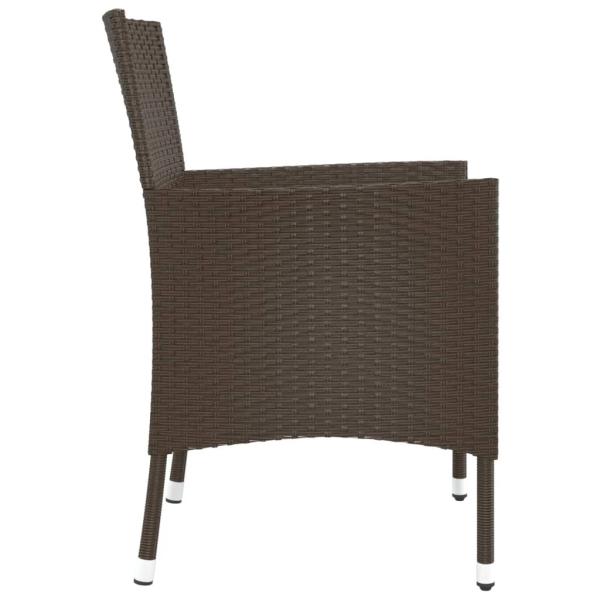 Gartenstühle mit Kissen 2 Stk. Braun Poly Rattan (nur UK/IE/FI/NO)