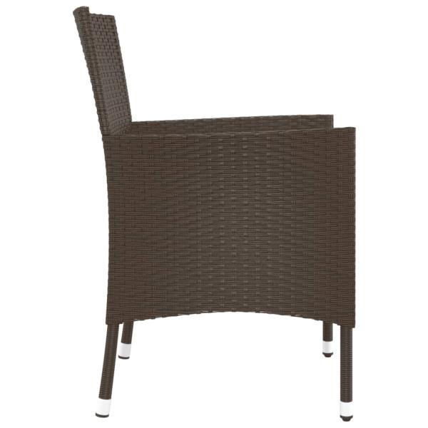 Gartenstühle mit Kissen 4 Stk. Braun Poly Rattan (nur UK/IE/FI/NO)