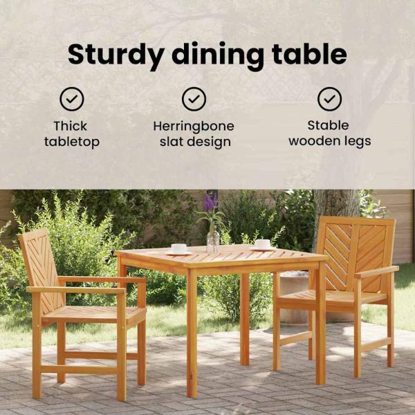 3-teiliges Garten Essset Massivholz Akazie