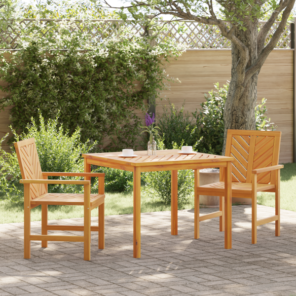 3-teiliges Garten Essset Massivholz Akazie