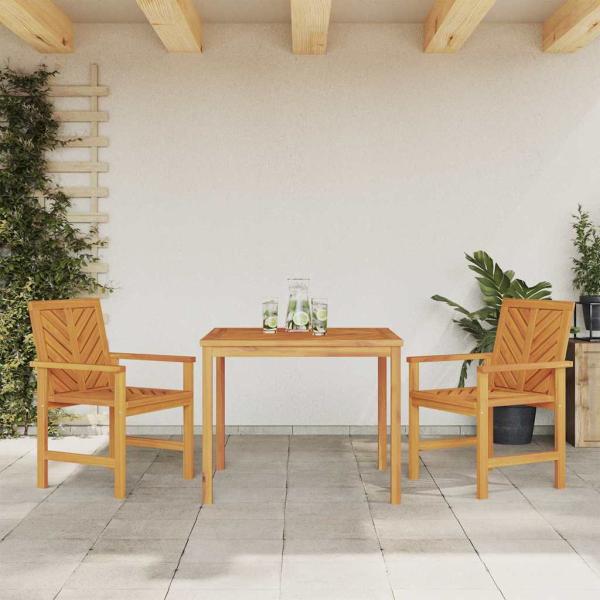 3-teiliges Garten Essset Massivholz Akazie