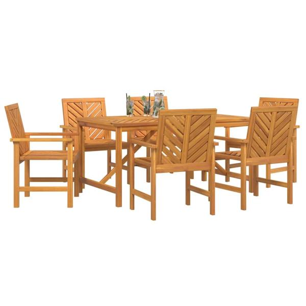 6-teiliges Garten Esszimmer Set aus Massivholz Akazie
