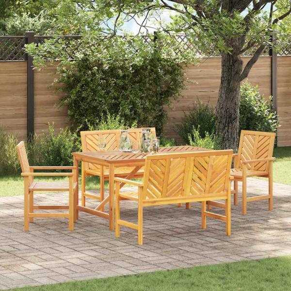 ARDEBO.de - 5-teiliges Garten-Essset Massivholz Akazie