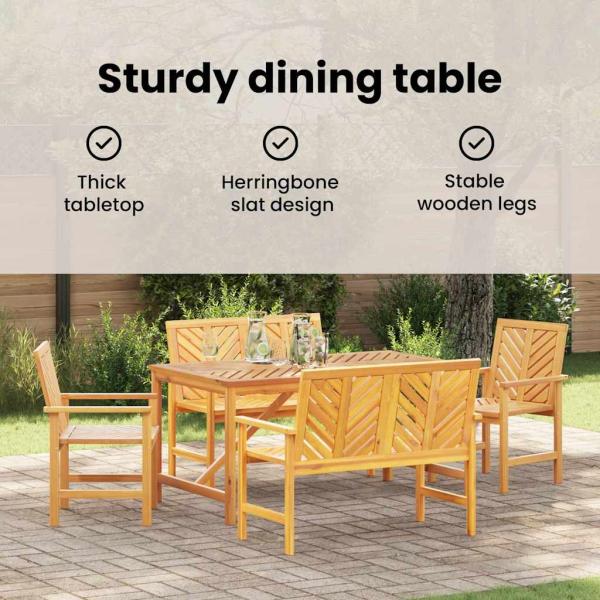 Garten Essgruppe 5 Stk. Braun Massivholz Akazie