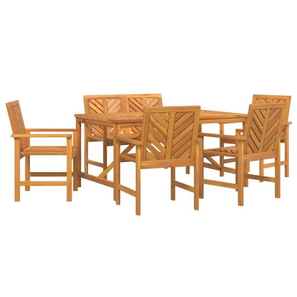 5-teiliges Garten Ess-Set Massivholz Akazie