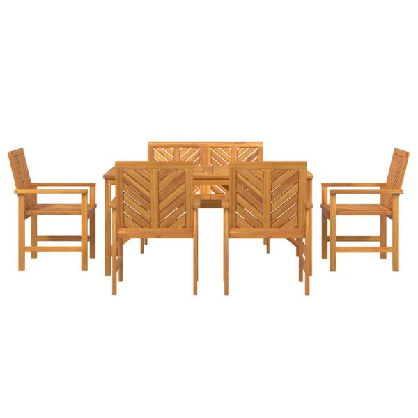 5-teiliges Garten Ess-Set Massivholz Akazie