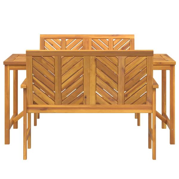 Garten Essgruppe 3 Stk. Braun Massivholz Akazie