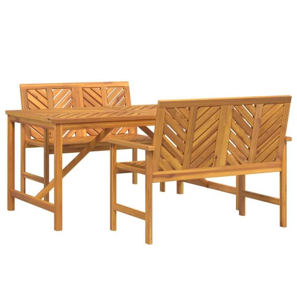 Garten Essgruppe 3 Stk. Braun Massivholz Akazie