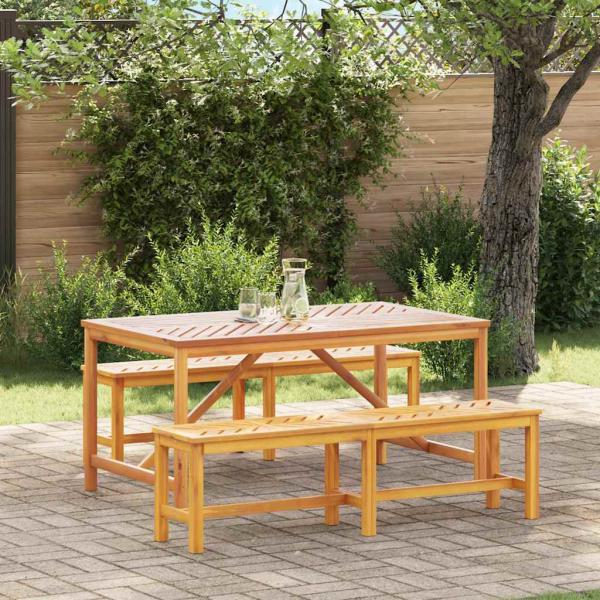 ARDEBO.de - 3-teiliges Garten Esstisch Set Massivholz Akazie