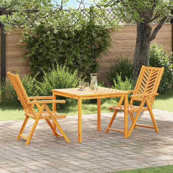 ARDEBO.de - 3-teiliges Garten Essset aus massivem Akazienholz