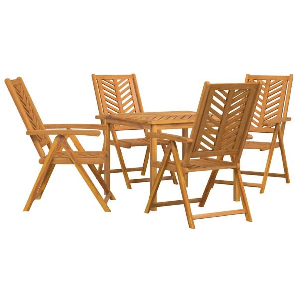 5-teilige Garten Essgruppe Massivholz Akazie