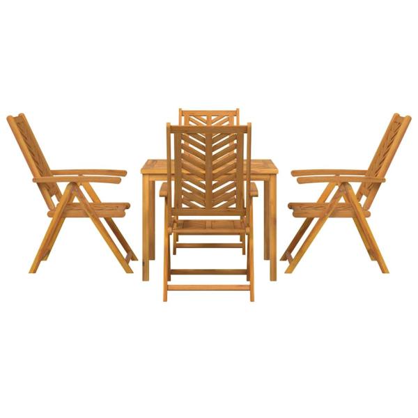Garten Essgruppe 5 Stk. Braun Massivholz Akazie