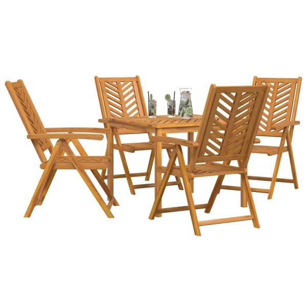 5-teilige Garten Essgruppe Massivholz Akazie