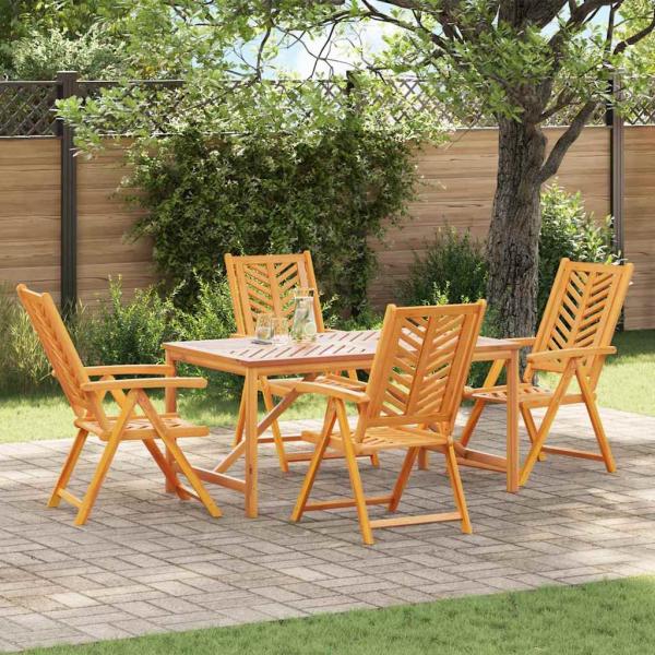 ARDEBO.de - 5-teiliges Garten Esszimmer Set Massivholz Akazie