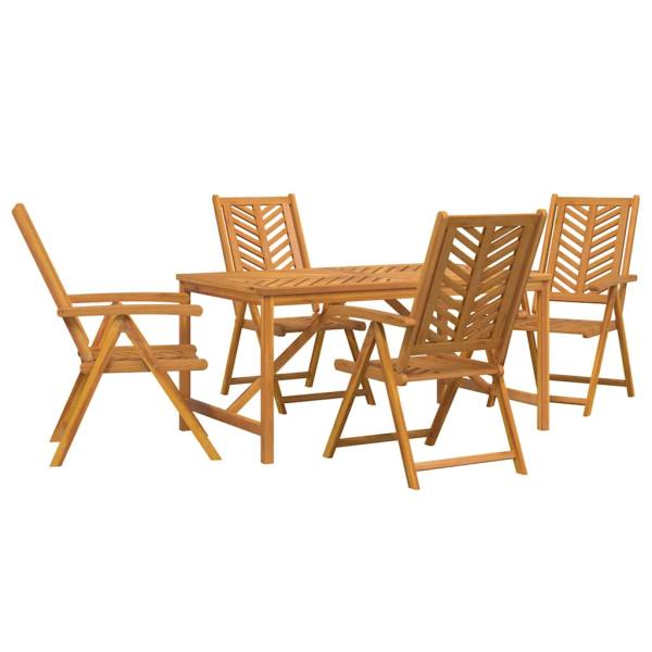 5-teiliges Garten Esszimmer Set Massivholz Akazie