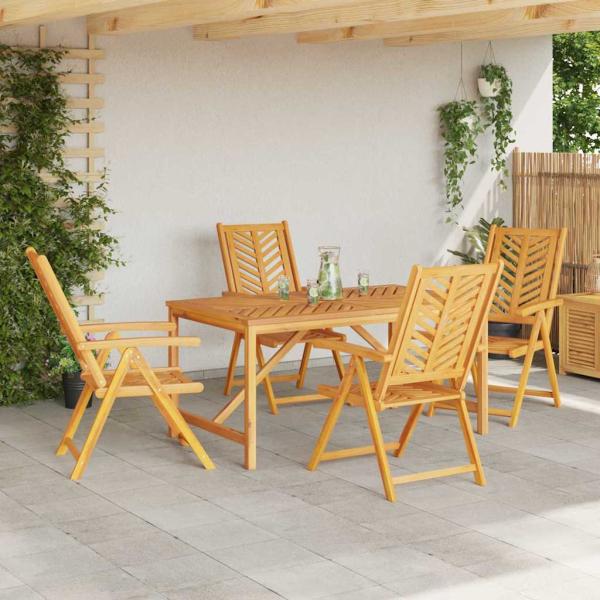 Garten Essgruppe 5 Stk. Braun Massivholz Akazie