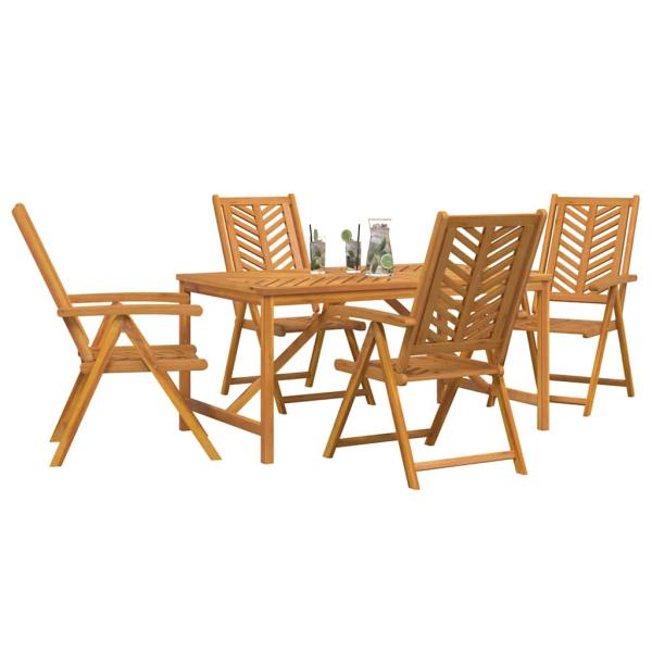 5-teiliges Garten Esszimmer Set Massivholz Akazie