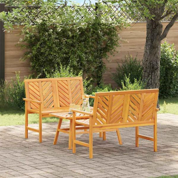 ARDEBO.de - 3-teiliges Garten-Lounge-Set Massives Holz Akazie