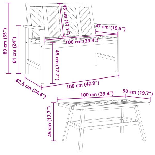 5-teiliges Garten Lounge Set Massivholz Akazie