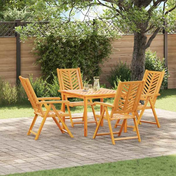 ARDEBO.de - Gartenstühle 4 Stk. Verstellbar Massivholz Akazie