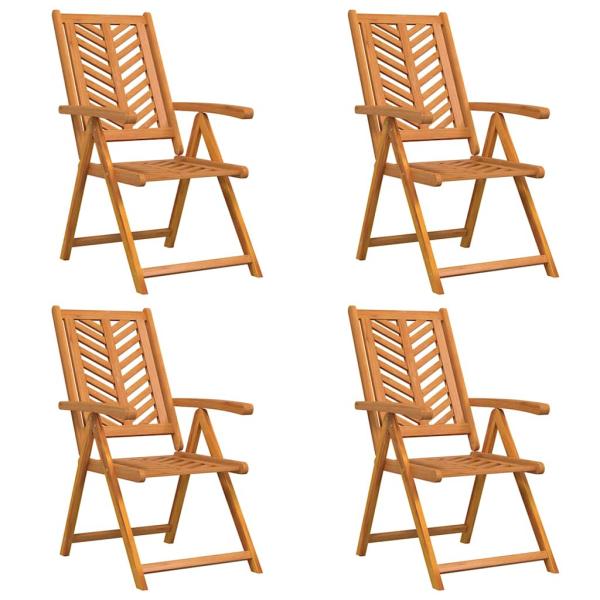 Gartenstühle 4 Stk. Verstellbar Massivholz Akazie