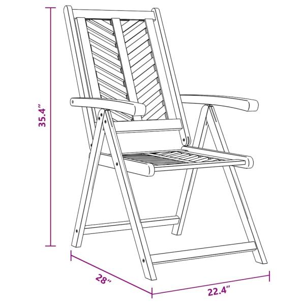 Gartenstühle 4 Stk. Verstellbar Massivholz Akazie
