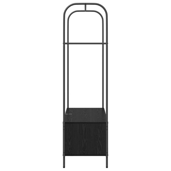 Kleiderständer mit Ablagen Schwarz Eiche 100x44x160 cm