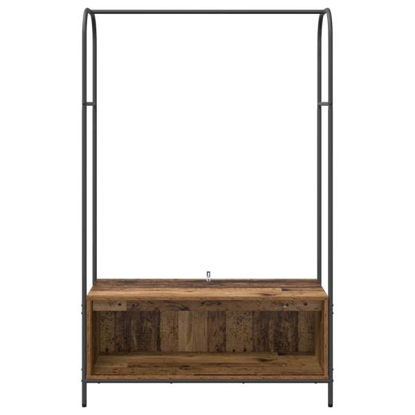 Kleiderständer mit Ablagen Altholz 100x44x160 cm