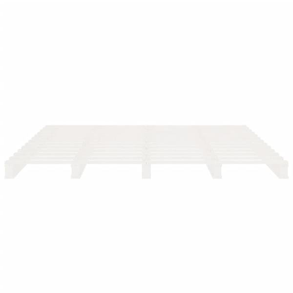 Massivholzbett ohne Matratze Weiß 140x190 cm Kiefernholz