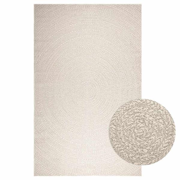 ARDEBO.de - Teppich ZIZUR Creme 200x290 cm Jute-Optik Indoor und Outdoor