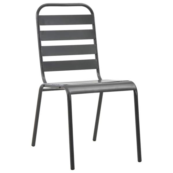 ARDEBO.de - 7-teiliges Garten Esszimmer Set Dunkelgrau Stahl