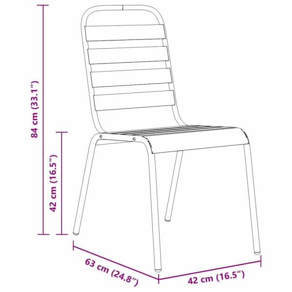 7-teiliges Garten Esszimmer Set Dunkelgrau Stahl