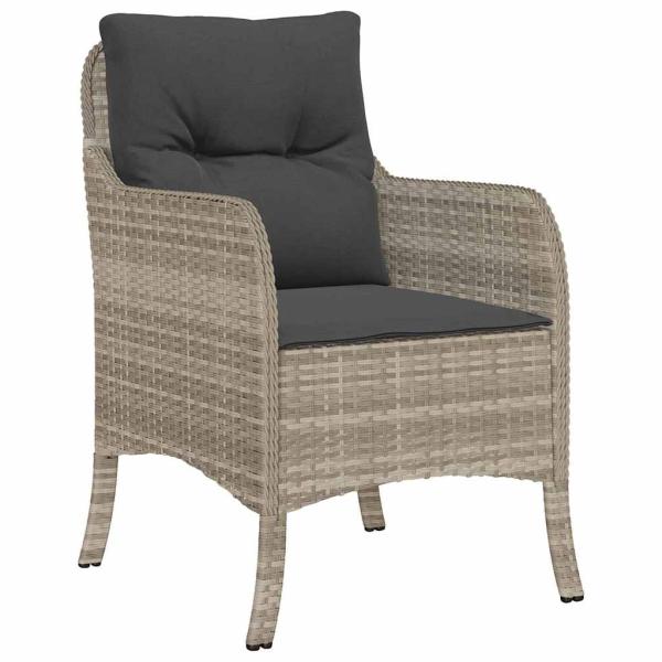Garten Essgruppe mit Kissen 9 pcs Hellgrau Poly-Rattan
