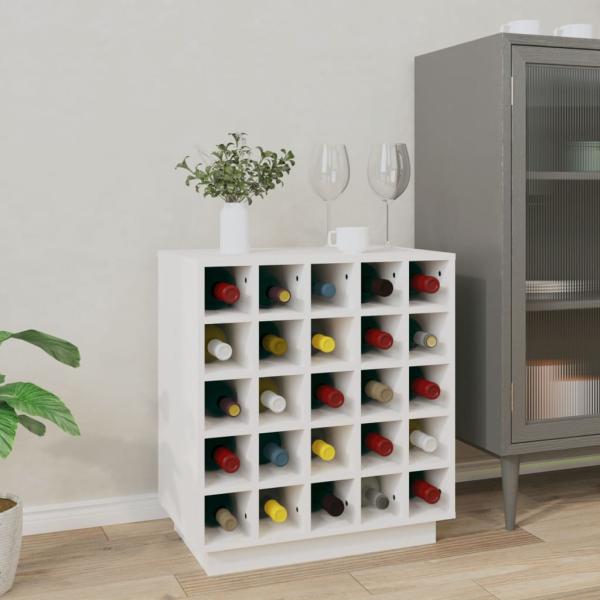 ARDEBO.de - Weinregal Weiß 55,5x34x61 cm Massivholz Kiefer