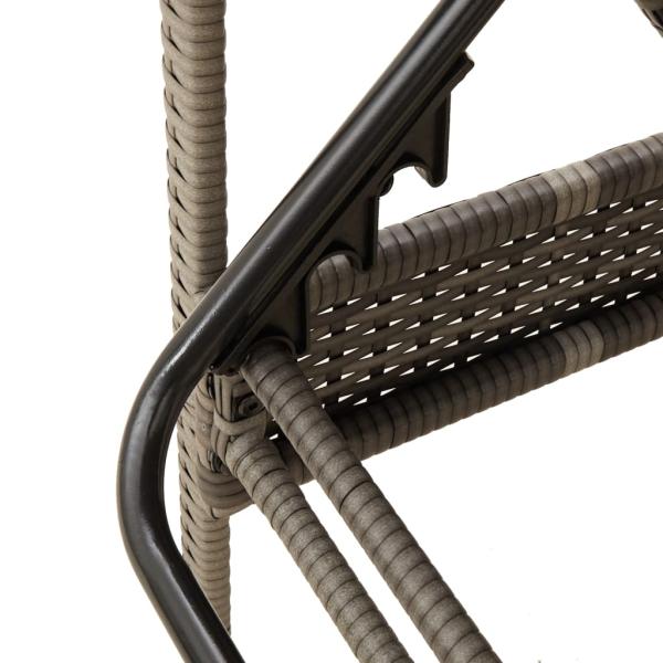 Sonnenliege mit Kissen Grau 63 x 200 x 81 cm Poly Rattan (nur USA)