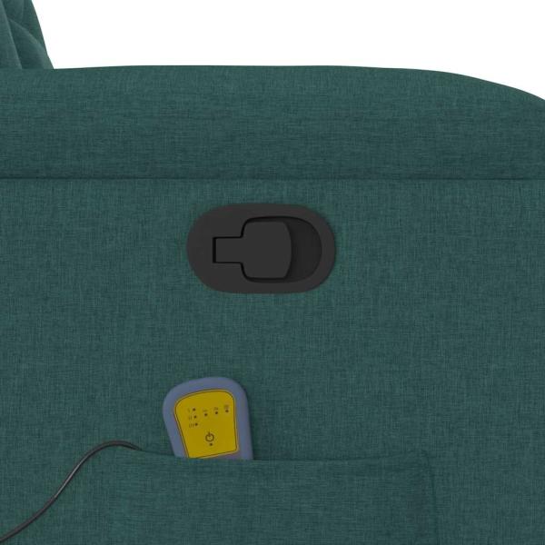 Massagesessel mit Aufstehhilfe Dunkelgrün Stoff