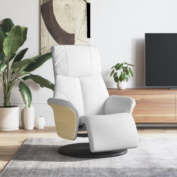 ARDEBO.de - Relaxsessel mit Fußteil Weiß Kunstleder