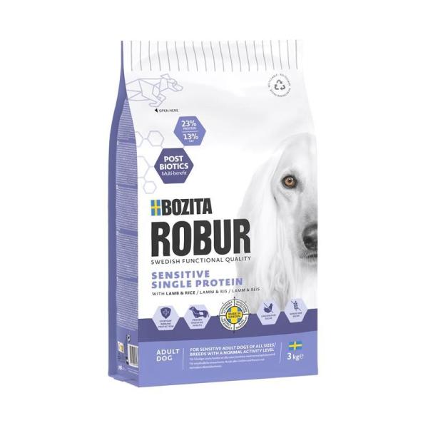 ARDEBO.de Bozita Robur Adult Sensitive Single Protein Lamm 3kg
