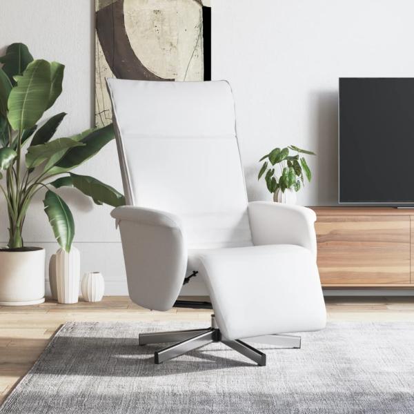 ARDEBO.de - Relaxsessel mit Fußteil Weiß Kunstleder