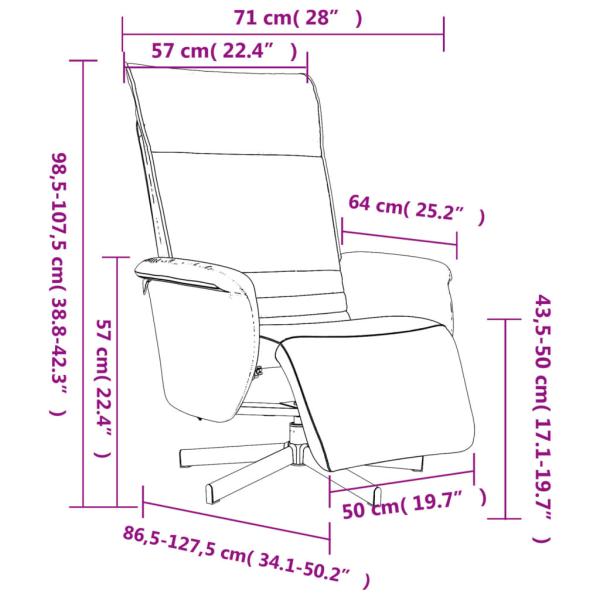 Relaxsessel mit Fußteil Weiß Kunstleder