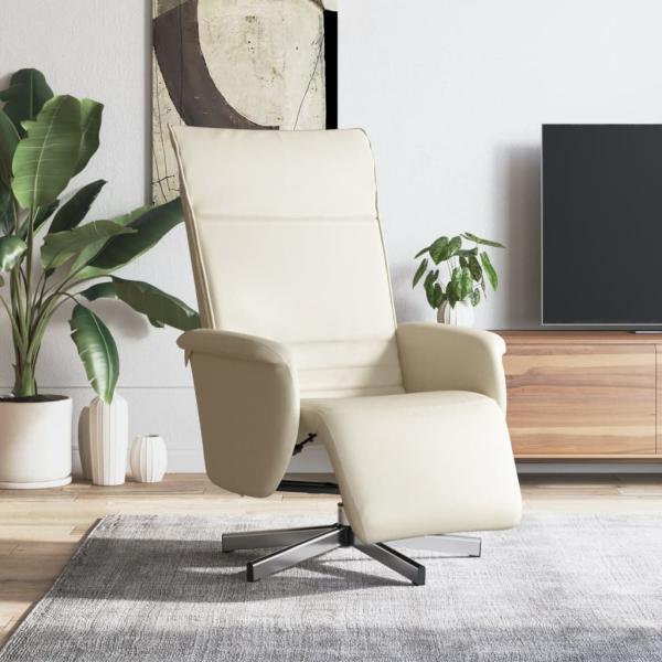 ARDEBO.de - Relaxsessel mit Fußteil Creme Kunstleder